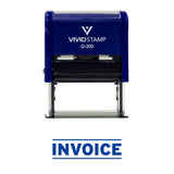 Blue INVOICE Self Inking Rubber Stamp