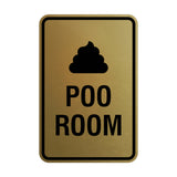 Portrait Round Poo Room Sign with Adhesive Tape, Mounts On Any Surface, Weather Resistant