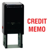 Red Square Credit Memo Self Inking Rubber Stamp Size 1-5/8"