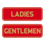 Basic LADIES GENTLEMEN Restroom Sign (2-Pack)