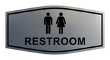Brushed Silver Fancy Unisex Restroom Sign