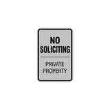 Portrait Round No Soliciting Private Property Sign