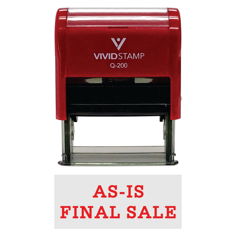 Red AS-IS FINAL SALE Self-Inking Office Rubber Stamp