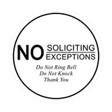 Signs ByLITA Circle No Soliciting No Exceptions Sign