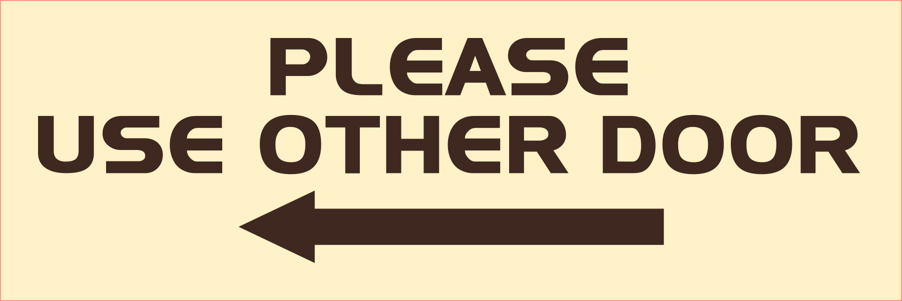 all-quality-please-use-other-door-sign-left-arrow for Free Printable Please Use Other Door Sign With Arrow All Quality PLEASE USE OTHER DOOR Sign - (Left Arrow) for Free Printable Please Use Other Door Sign With Arrow