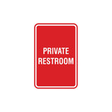 Portrait Round Private Restroom Sign with Adhesive Tape, Mounts On Any Surface, Weather Resistant