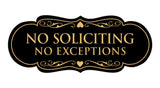 Signs ByLITA Designer No Soliciting No Exceptions Sign