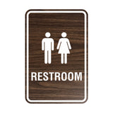 Portrait Round Unisex Restroom Sign with Adhesive Tape, Mounts On Any Surface, Weather Resistant