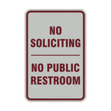 Portrait Round No Soliciting No Public Restroom Sign