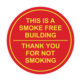 Circle THIS IS A SMOKE FREE BUILDING, Thank You For Not Smoking Wall / Door Sign