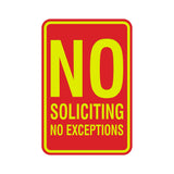 Portrait Round No Soliciting No Exceptions Sign