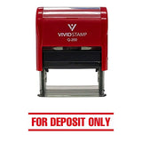 Red For Deposit Only W/Bars Self-Inking Office Rubber Stamp