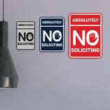 Portrait Round Absolutely No Soliciting Wall or Door Sign