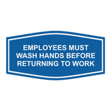 Fancy Employees Must Wash Hands Before Returning To Work Sign
