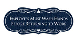 Signs ByLITA Designer Employees Must Wash Hands Before Returning to work Sign