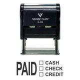 Paid Cash Check Credit Self Inking Rubber Stamp