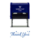 Blue THANK YOU w/ Stars Self Inking Rubber Stamp