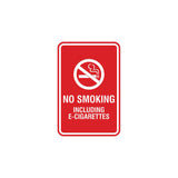 Signs ByLITA Portrait Round No Smoking Including E-Cigarettes Sign with Adhesive Tape, Mounts On Any Surface, Weather Resistant, Indoor/Outdoor Use