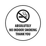 Signs ByLITA Circle Absolutely No Indoor Smoking Thank You Sign