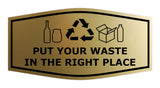 Fancy Put Your Waste in the Right Place Wall or Door Sign