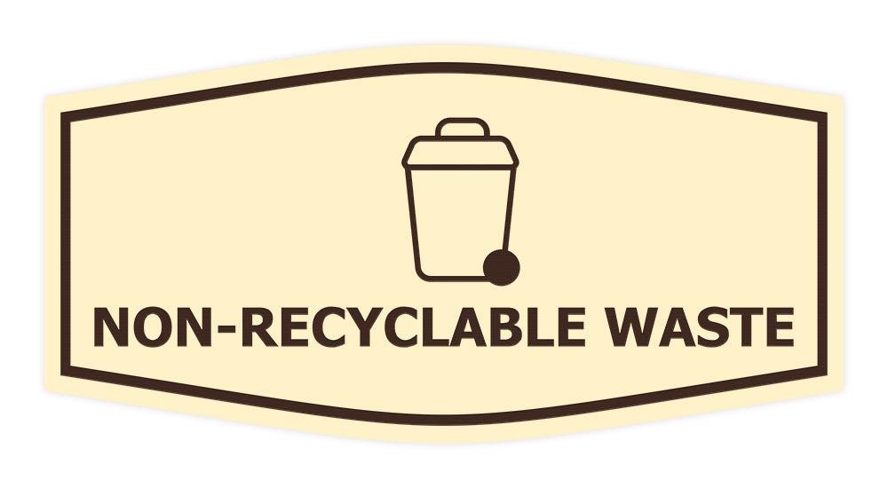 Fancy Non-Recyclable waste Wall or Door Sign