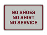 Signs ByLITA Classic Framed No Shoes No Shirt No Service