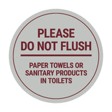 Signs ByLITA Circle Please Do Not Flush Sanitary Products Sign