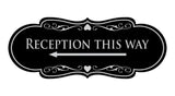 Designer Reception This Way Left Arrow Wall or Door Sign