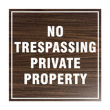 Square No Trespassing Private Property Sign with Adhesive Tape, Mounts On Any Surface, Weather Resistant