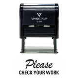 PLEASE CHECK YOUR WORK Teacher Self Inking Rubber Stamp