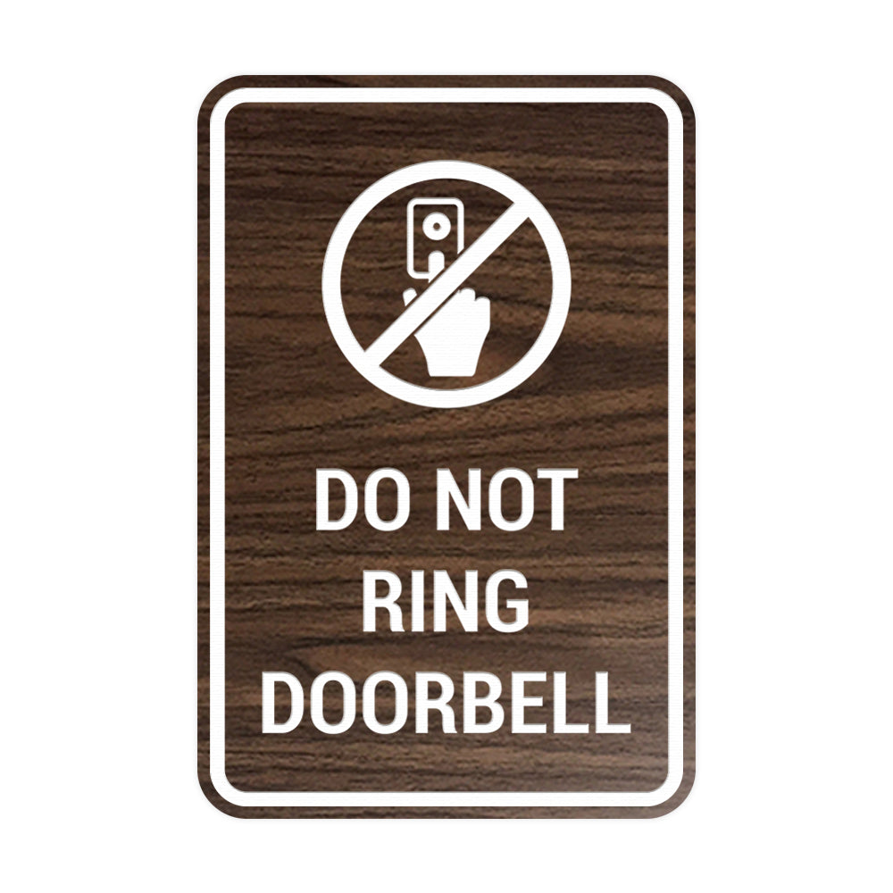 Portrait Round Do Not Ring Doorbell Sign