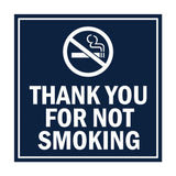 Signs ByLITA Square Thank You For Not Smoking Sign with Adhesive Tape, Mounts On Any Surface, Weather Resistant, Indoor/Outdoor Use