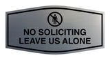 Fancy No Soliciting Leave Us Alone Wall or Door Sign