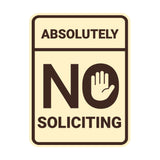 Portrait Round Absolutely No Soliciting Wall or Door Sign