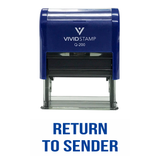 Blue RETURN TO SENDER Classic Self Inking Rubber Stamp