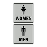Square men women sign set with Adhesive Tape, Mounts On Any Surface, Weather Resistant