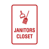 Signs ByLITA Portrait Round Janitors Closet Sign with Adhesive Tape, Mounts On Any Surface, Weather Resistant, Indoor/Outdoor Use