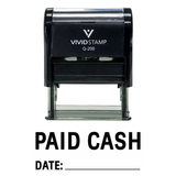 Paid Cash With Date Line Self Inking Rubber Stamp