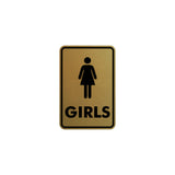 Signs ByLITA Portrait Round Girls (female bathroom icon) Sign with Adhesive Tape, Mounts On Any Surface, Weather Resistant, Indoor/Outdoor Use