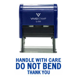 Handle With Care Do Not Bend Self Inking Rubber Stamp