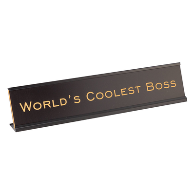 World's Coolest Boss 2"x10" Novelty Nameplate Desk Sign