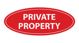 Oval Private Property Sign