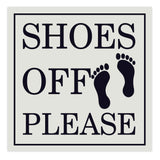 SHOES OFF PLEASE Square Wall Door Sign