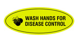 Oval Wash Hands For Disease Control Sign