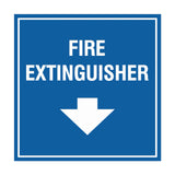 Square Fire extinguisher Sign with Adhesive Tape, Mounts On Any Surface, Weather Resistant