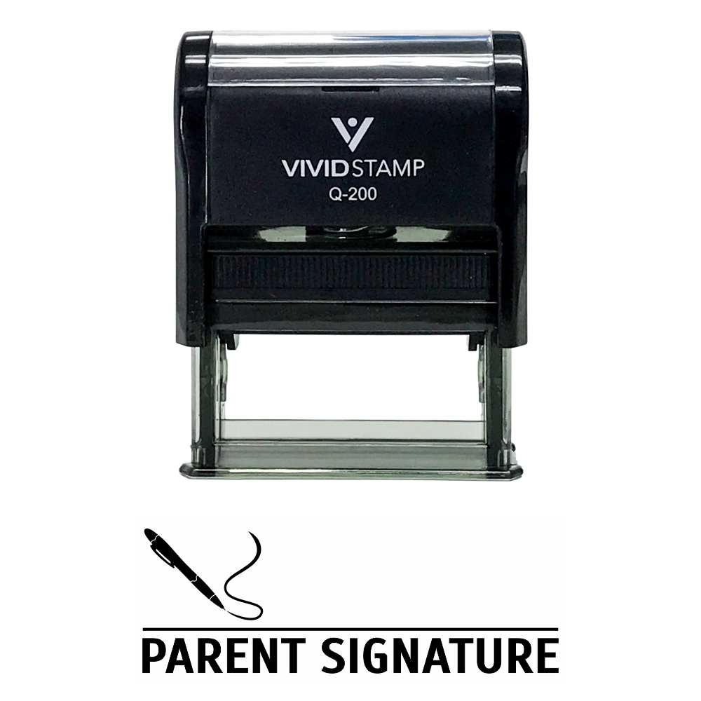 Black PARENT SIGNATURE Self Inking Rubber Stamp