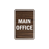 Portrait Round Main Office Sign with Adhesive Tape, Mounts On Any Surface, Weather Resistant