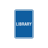 Portrait Round Library Sign with Adhesive Tape, Mounts On Any Surface, Weather Resistant