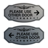 Victorian Please Use Other Door Sign Set