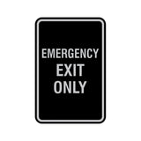Portrait Round Emergency Exit Only Sign with Adhesive Tape, Mounts On Any Surface, Weather Resistant